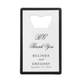 Elegant Black White Monogram Wedding Seating Chart Geldbeutel Flaschenöffner (Rückseite)