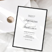 Elegant Black White Old Money Wedding Einladung