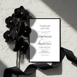 Elegant Black & White Old Money Wedding Einladung