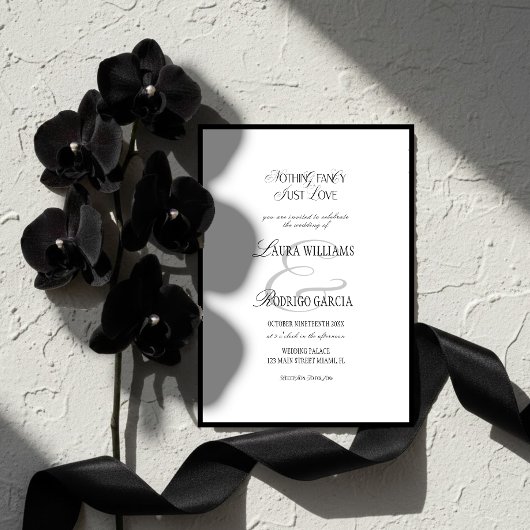 Elegant Black & White Old Money Wedding Einladung
