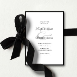 Elegant Black White Old Money Wedding Einladung