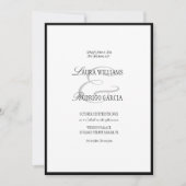Elegant Black White Old Money Wedding Einladung (Vorderseite)