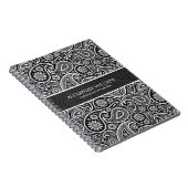 Elegant Black & White Paisley Notizblock (Rechte Seite)