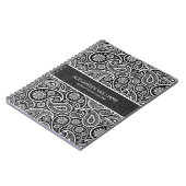 Elegant Black & White Paisley Notizblock (Linke Seite)