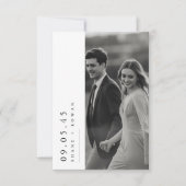 Elegant Black & White Photo  Wedding Invitation  Einladung (Vorderseite)