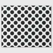 Elegant Black & White Polka Dot Birthday Geschenkpapier (Flach)