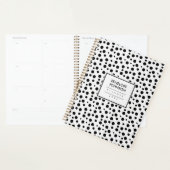Elegant Black White Polka Dot Pattern Planer (Anzeige)