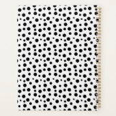 Elegant Black White Polka Dot Pattern Planer (Rückseite)