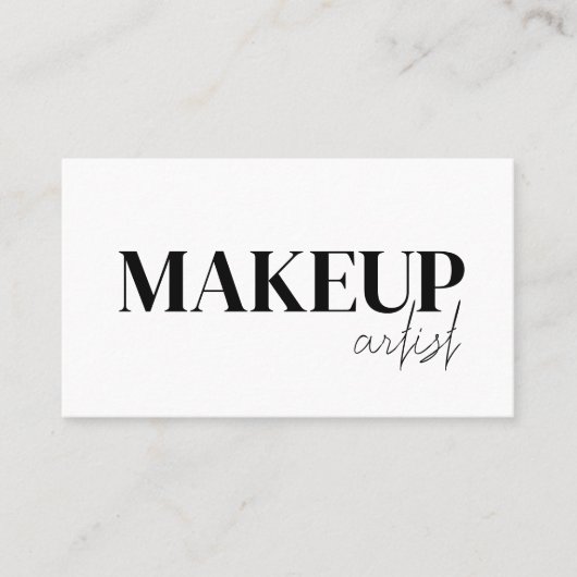 Elegant black &white QR Code makeup artist  Visitenkarte (Vorderseite)