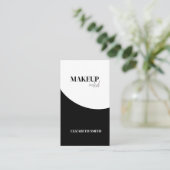 Elegant black &white QR code makeup artist  Visitenkarte (Stehend Vorderseite)