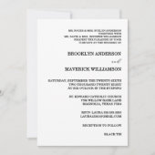 Elegant Black & White Rose Wedding Invitation Einladung (Vorderseite)