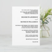 Elegant Black & White Rose Wedding Invitation Einladung (Stehend Vorderseite)