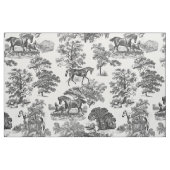 Elegant Black White Rustic Horses Toile Stoff (Fat Quarter (45,7 x 55,9 cm))