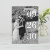 Elegant Black & White Save The Date Photo (Stehend Vorderseite)