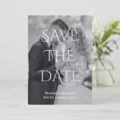 Elegant Black & White Save The Date Photo (Stehend Vorderseite)