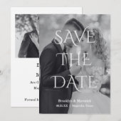 Elegant Black & White Save The Date Photo (Vorne/Hinten)