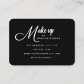 Elegant Black White Script 3 Photo Makeup Visitenkarte (Rückseite)
