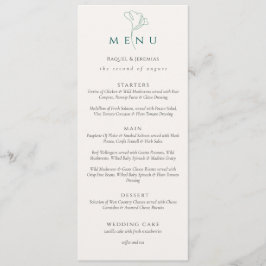 Elegant black white Script Double Side Wedding  Menükarte