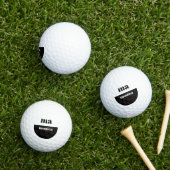 elegant black &white script monogram initial  golfball (Insitu Gras)