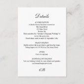 Elegant Black White Script Monogram QR Wedding Begleitkarte (Vorderseite)
