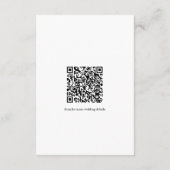 Elegant Black White Script Monogram QR Wedding Begleitkarte (Rückseite)