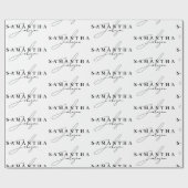 Elegant Black & White Signature Script  Geschenkpapier (Flach)