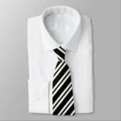 Elegant black &white stripes groomsmen wedding krawatte (Gebunden)