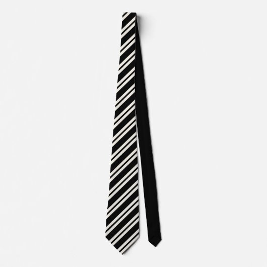Elegant black &white stripes groomsmen wedding krawatte (Vorderseite)