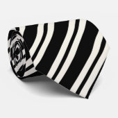 Elegant black &white stripes groomsmen wedding krawatte (Gerollt)