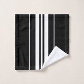 Elegant Black &White Stripes Pattern  Badhandtuch Set (Waschlappen)