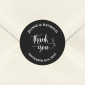 Elegant Black & White Vielen Dank Gastgeschenk Hoc Runder Aufkleber