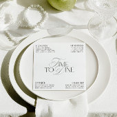 Elegant Black & White Wedding Dinner Menu Card Einladung