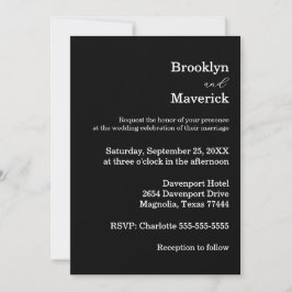 Elegant Black & White Wedding Einladung