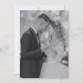 Elegant Black & White Wedding Einladung (Rückseite)