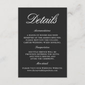 Elegant Black & White Wedding Enclosure Card Begleitkarte (Vorderseite)