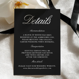 Elegant Black & White Wedding Enclosure Card Begleitkarte