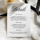 Elegant Black & White Wedding Enclosure Card Begleitkarte