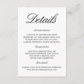 Elegant Black & White Wedding Enclosure Card Begleitkarte (Vorderseite)