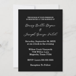 Elegant Black & White Wedding Invitation Einladung