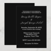 Elegant Black & White Wedding Invitation Einladung (Vorne/Hinten)