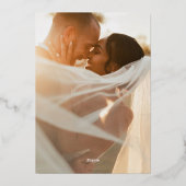 Elegant Black & white Wedding Invitation Rose Gold Folieneinladung (Rückseite)