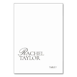 Elegant Black & White Wedding Place Card Tischnummer