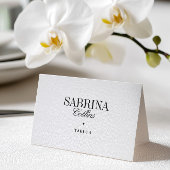 Elegant Black & White Wedding Place Card Tischnummer