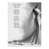 Elegant Black & White Wedding Seating Chart  (Vorderseite)