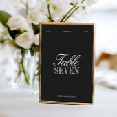 Elegant Black & White Wedding Table Number Einladung