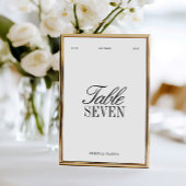 Elegant Black & White Wedding Table Number Einladung