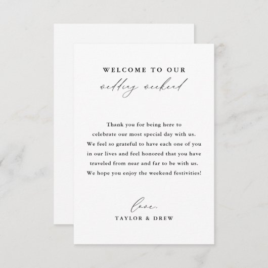 Elegant Black & White Wedding Thank You Card Einladung (Vorne/Hinten)