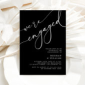 Elegant Black Wir sind Verlobte Engagement Party Einladung