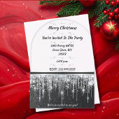 Elegant Black with Silver Accents Christmas Party Acryleinladungen