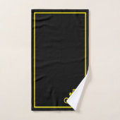 Elegant  black &yellow Monogram   Badhandtuch Set (Handtuch)